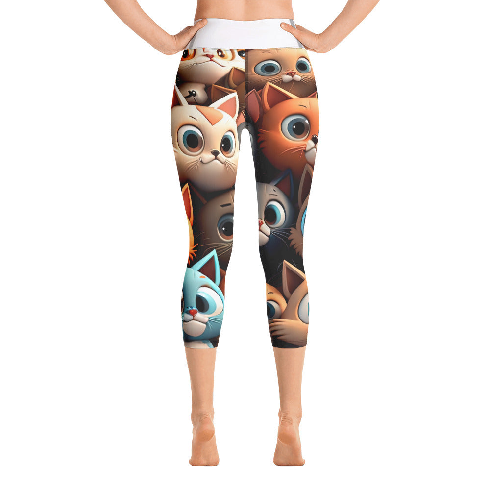 Cat Yoga Capri Leggings