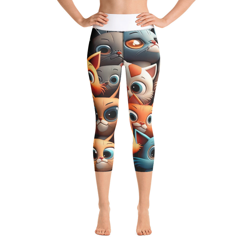 Cat Yoga Capri Leggings