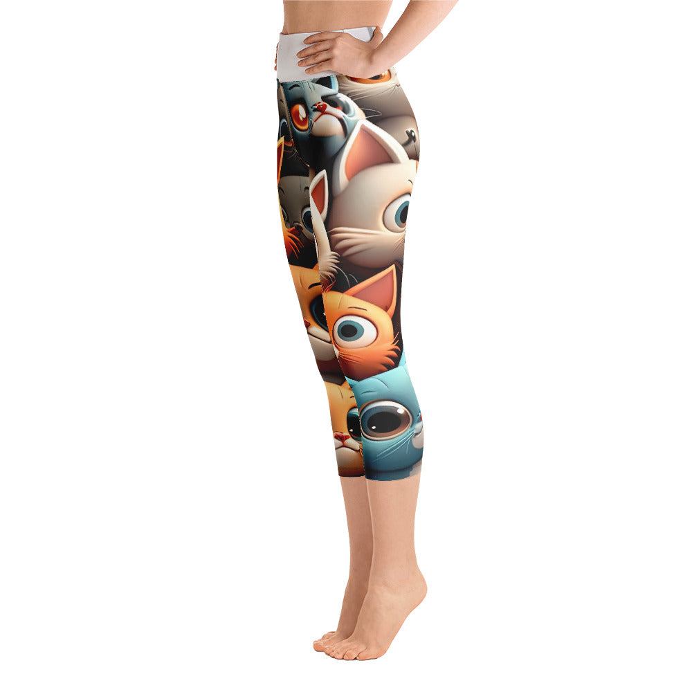 Cat Yoga Capri Leggings