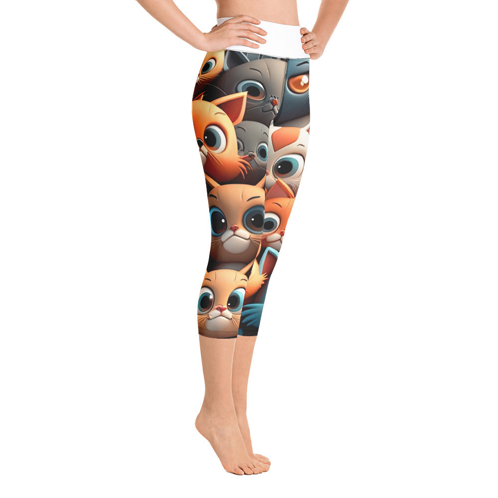 Cat Yoga Capri Leggings