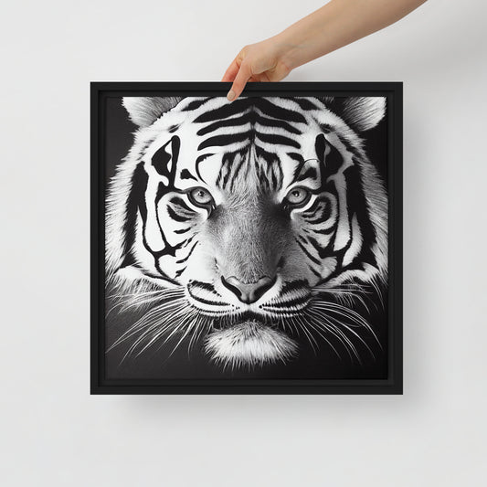 White Tiger (Framed Canvas)