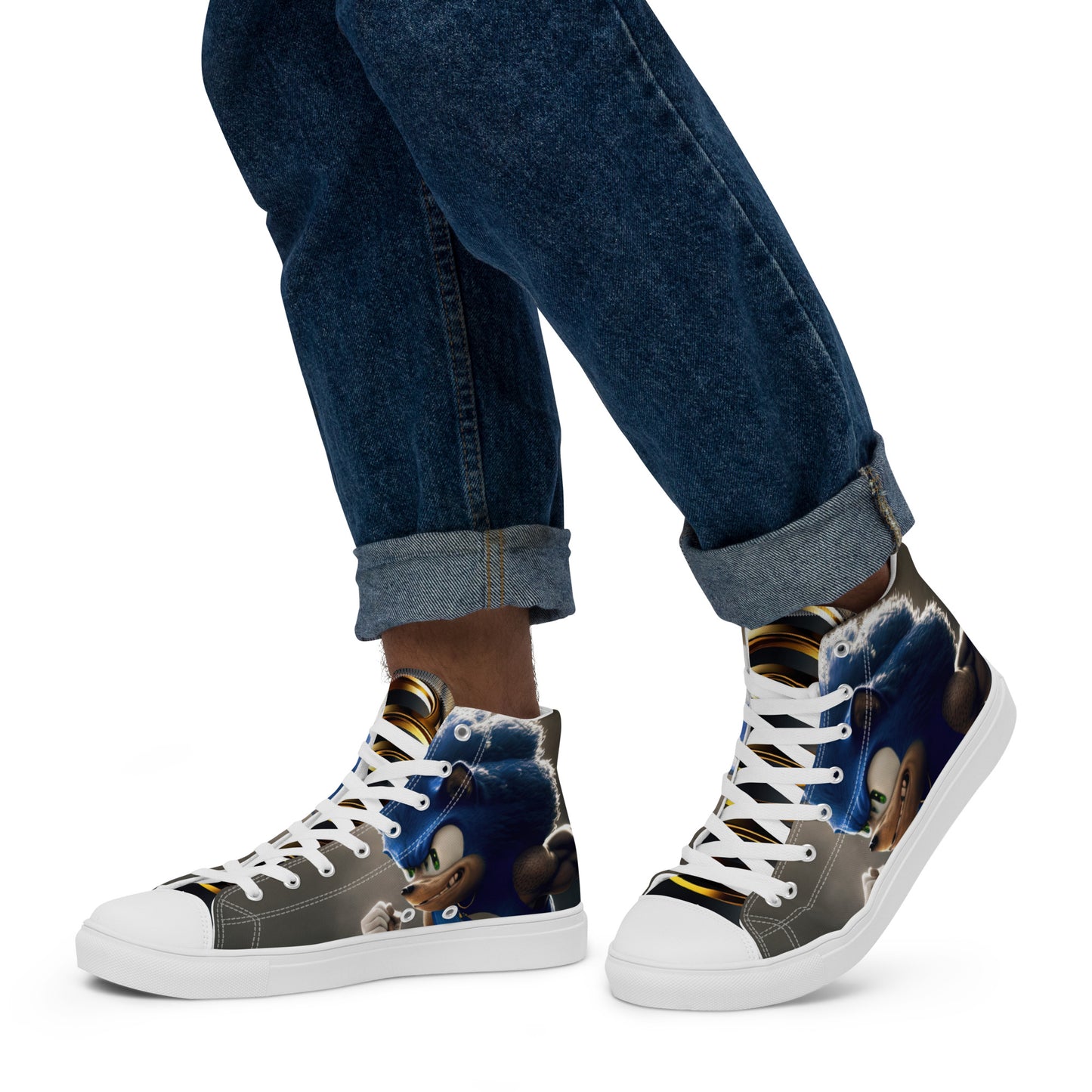 Hedgehog Men’s high top canvas shoes